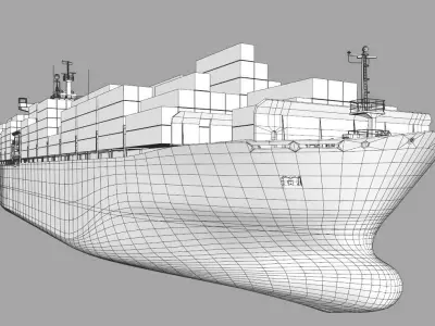 Cargo container ship 300m Low-poly 3D model