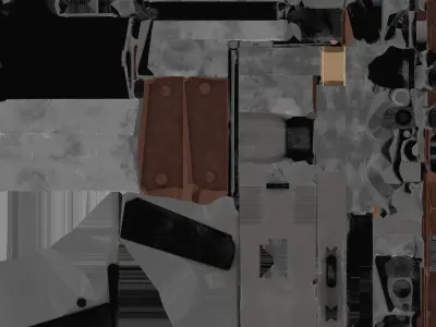 M1911 gun Low-poly 3D model