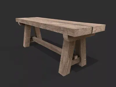 Medieval Environment Props 9 Living Room Furniture Pack Low-poly 3D model