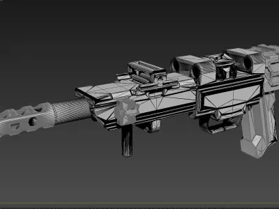 Sci Fi Pistol Low-poly 3D model purchase