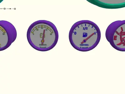 1-25th Semi Truck Instrument Gauges 3D print model
