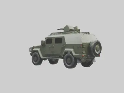 Military Armored SUV model Low-poly 3D model
