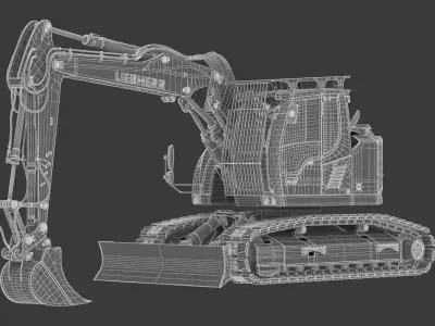 Liebherr Crawler Excavator R914 Compact 3D model