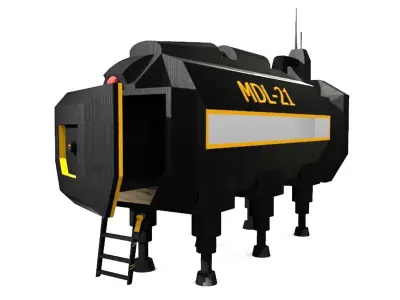 cryo capsule module life station Low-poly 3D model