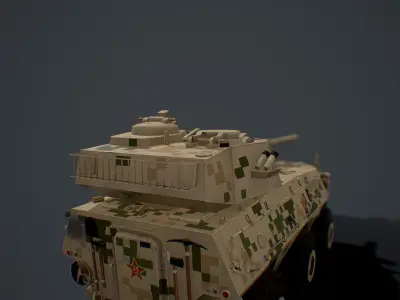 PTL-02 military tank in camouflage Low-poly 3D model