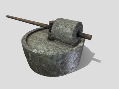 Medieval Olive Press Low-poly 3D model