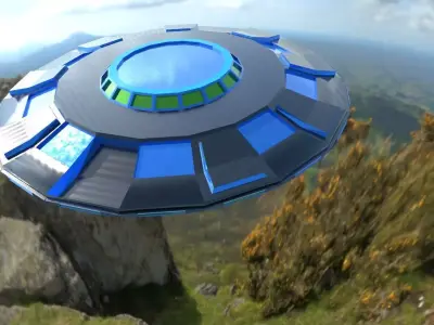 spaceship mesh Free low-poly 3D model