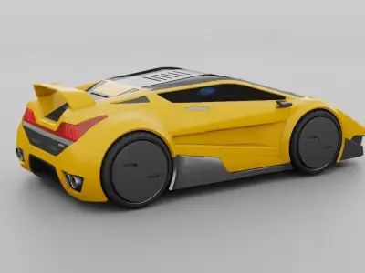 Super car  rigged vehicle 3D model