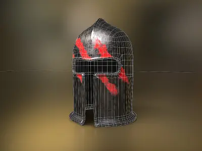 Old worn helmet Free low-poly 3D model