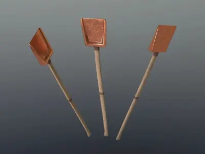 Shovel - Copper Low-poly 3D model