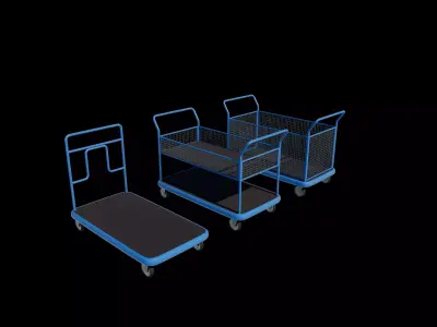 Warehouse Trolleys 3D model