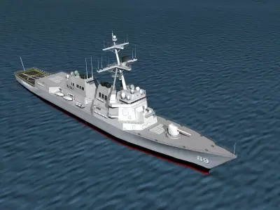 Burke Class Destroyer DDG 89 USS Mustin 3D model