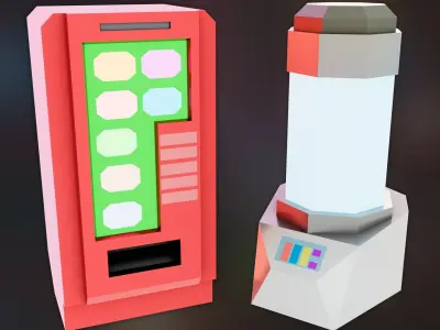 Cyberpunk prop Pack Low poly  Low-poly 3D model