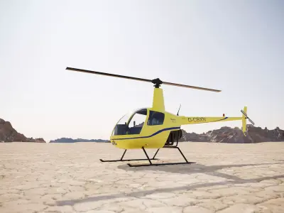Small yellow passenger helicopter 3D model