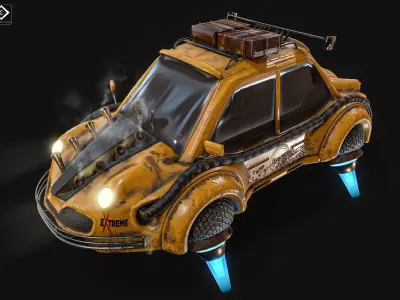 flying car Low-poly 3D model