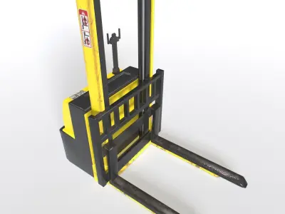 Forklift truck Low-poly 3D model 7