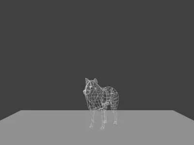 wolf made in blender Low-poly 3D model