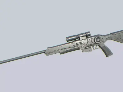 Scifi military gun Low-poly 3D model get