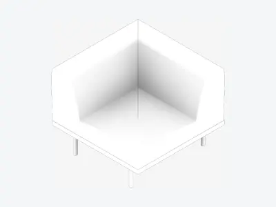 Seat - Sofa - Simplicity - Corner Low-poly 3D model