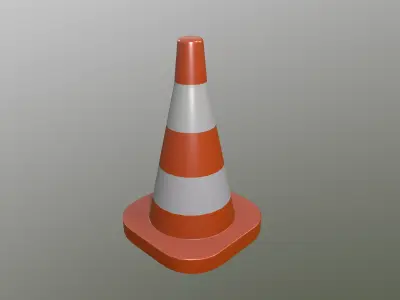 Traffic cone 3D low poly model Free low-poly 3D model