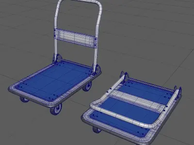 CartA high-poly model dolly cart with two wheels 3D model