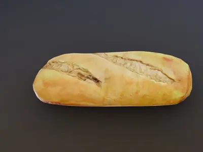 Fresh small bread Low-poly 3D model