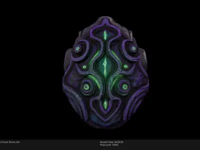 Low Poly Stylized Mystic Rune Stone Low-poly 3D model