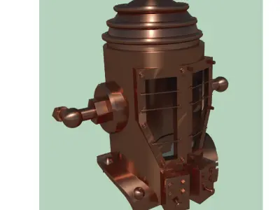 Antique diving helmet Low-poly 3D model