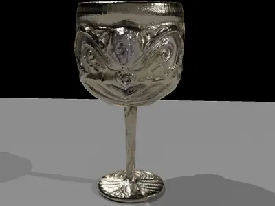  golden wine cup Free low-poly 3D model