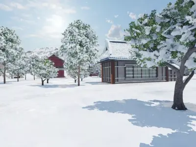 Snowy Village 3D model buy