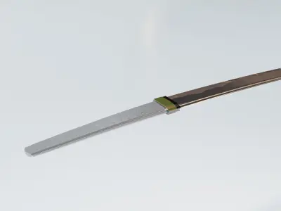 katana samurai sword 3D model 4