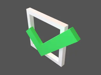 Checkbox with Tick Symbol v1 002 Low-poly 3D model
