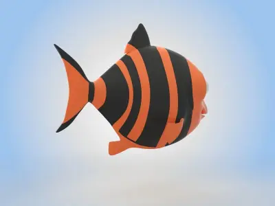 Tiger Barb Fish 3D model purchase
