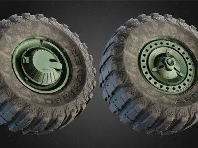 Heavy Duty Wheel Low-poly 3D model
