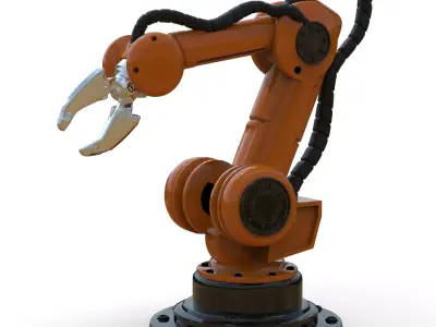 Industrial Robotic Arm Low-poly 3D model