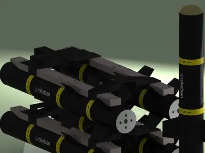 Missile - Roketsan - Umtas 3D Model 3D model