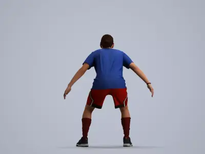 00496Mateo005 - Adult Caucasian male crouching during exercise 3D model