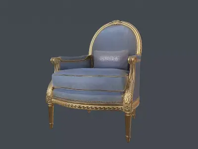Vintage Chair Low-poly 3D model
