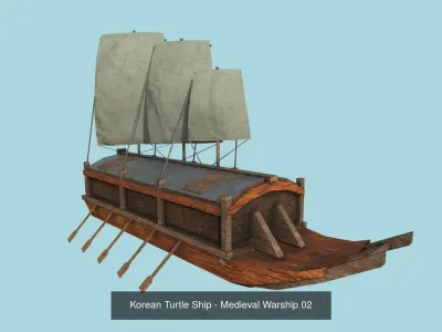 05 Korean Turtle Ships - Medieval Warship Pack Asset