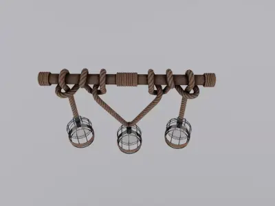 Rope Chandelier - Game Ready Prop Low-poly 3D model