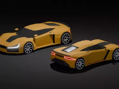 V12 Hypercar  Low-poly 3D model