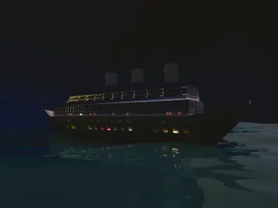 Ship in the ocean 3D model