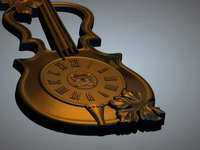 violin wall clock 3D print model