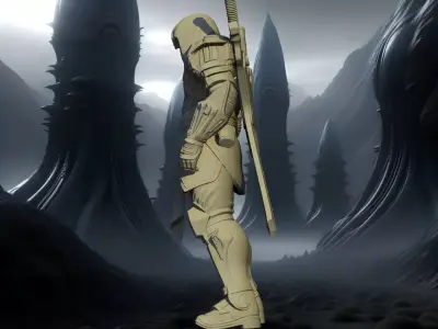 Cyber Ninja  Futuristic Assassin Warrior 3D print model
