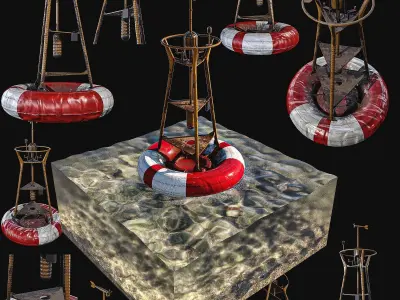 Navigation buoy Low-poly 3D model