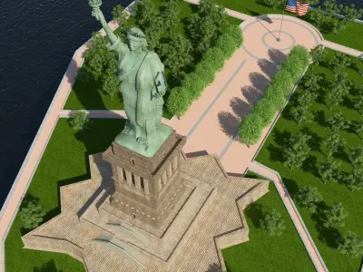 Statue of Liberty Island 3D model