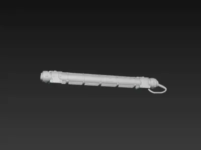Sci-Fi Industrial LED Tube Light - PBR Game Ready Prop Low-poly 3D model