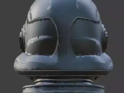 Cyber-Synthetic Heavy Vanguard Helmet 3D Model Low-poly 3D model