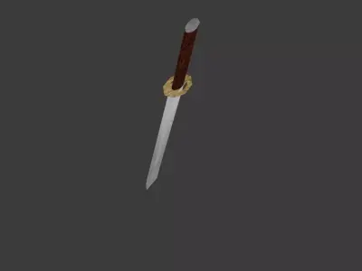 tanto katana Low-poly 3D model