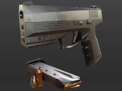 Modern Pistol Low-poly 3D model purchase